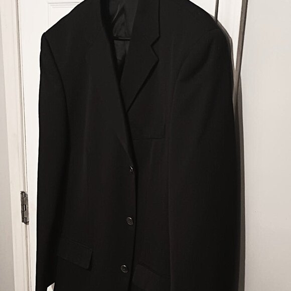 Linea Uomo Men Black 3 Metal Button Suit Jacket Only 44R - Picture 1 of 12